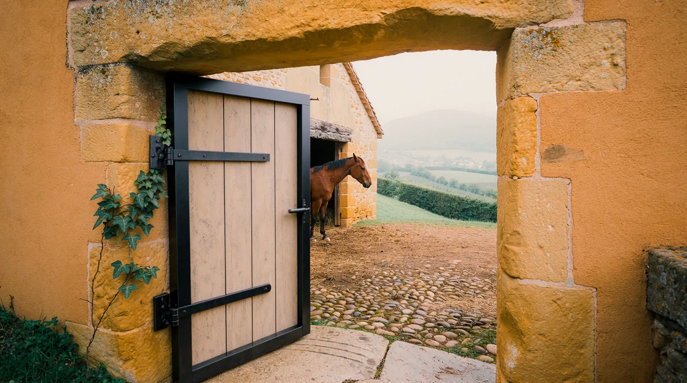 Entrée, Écurie de Morenol, centre équestre à Savigneux